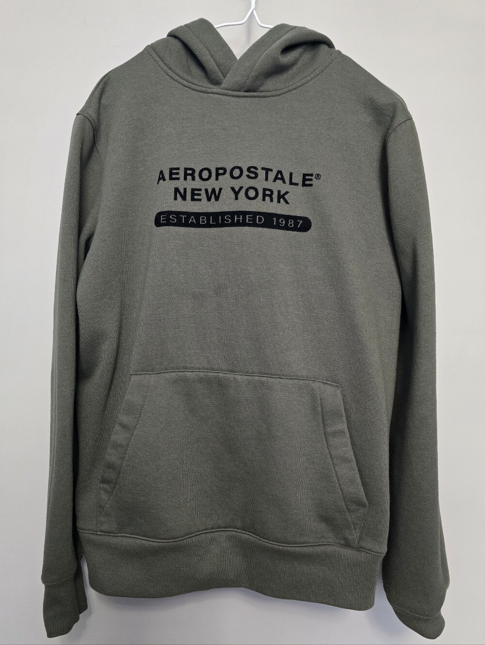 Aeropostale Olive Green Pullover Hoodie with Logo